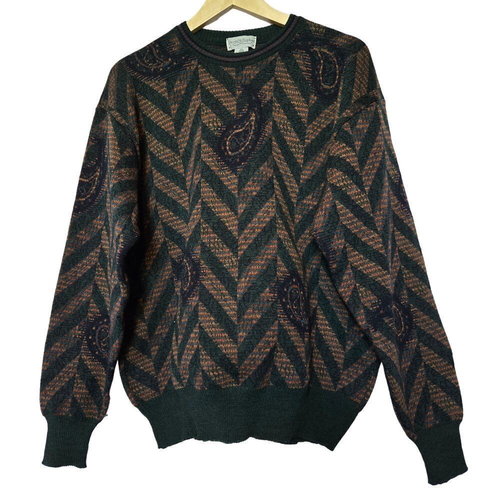 Tricots St. Raphael Vtg Wool Sweater XL Eclectic Grandpa Old Money Equestrian